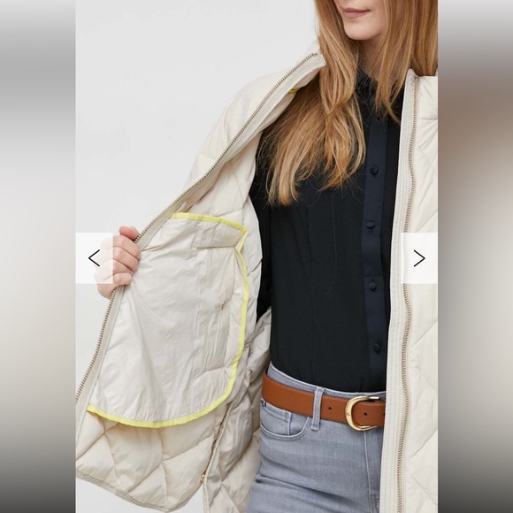 NWOT Mos Mosh Aubrey Diamond Down Poncho in Birch Packable Lightweight Jacket - Picture 5 of 16